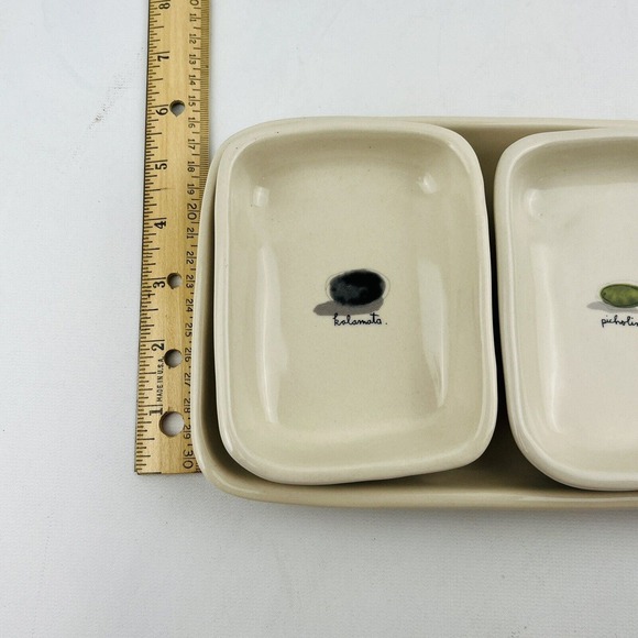 Rae Dunn Olive Dishes & Tray Set of 4 Kalamata Picholine Nicoise Discontinued - Picture 9 of 9